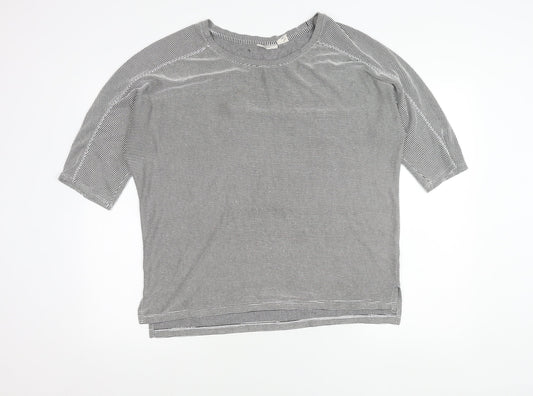 Christian Siriano Women’s Black Striped Relaxed Fit T-Shirt Size L