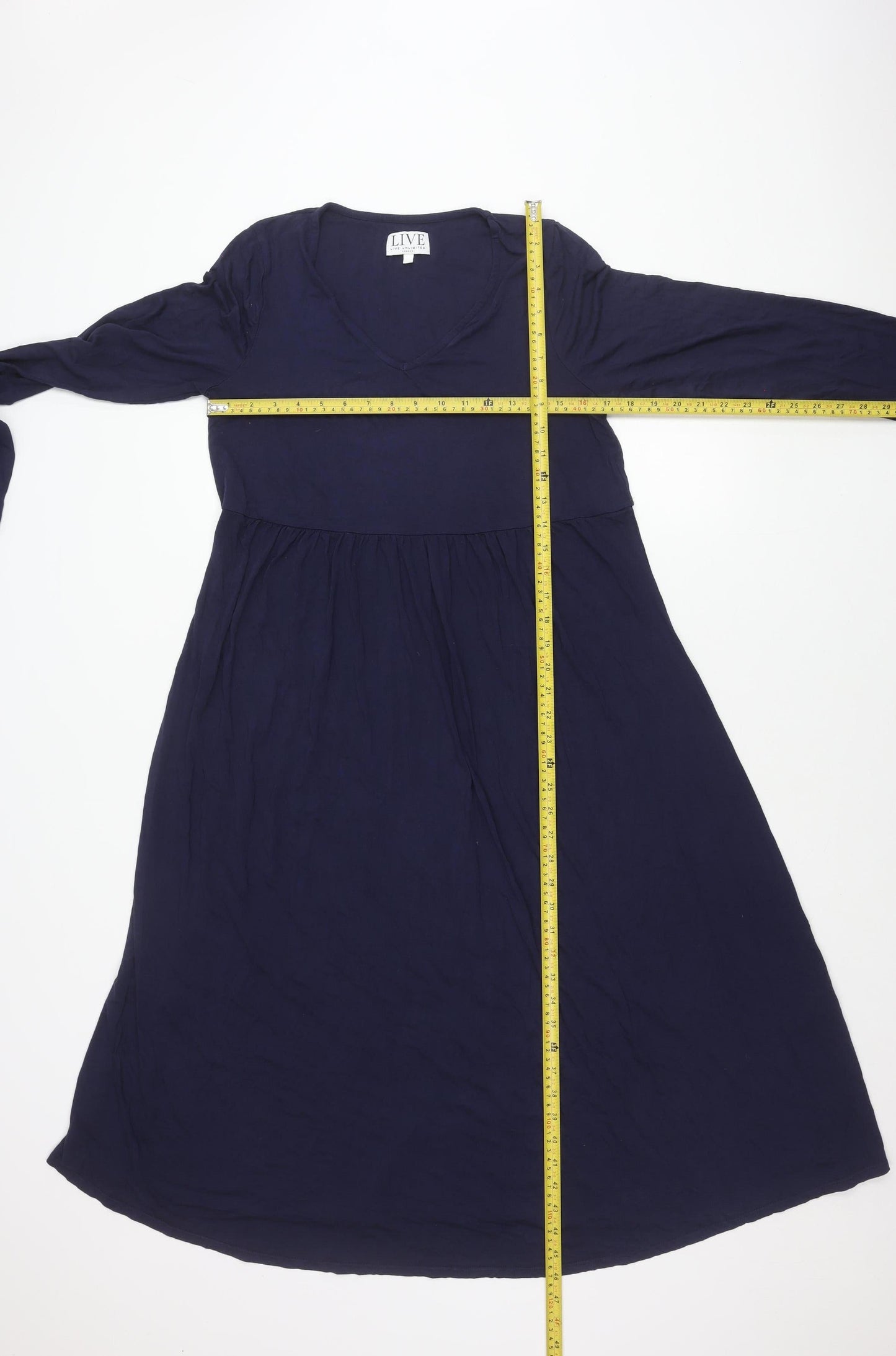 Live Unlimited London Women’s Blue Size 12 A-Line Jersey Dress