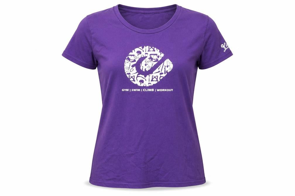 Earth Positive Womens Purple Cotton T-Shirt L Short Sleeve Crew Neck