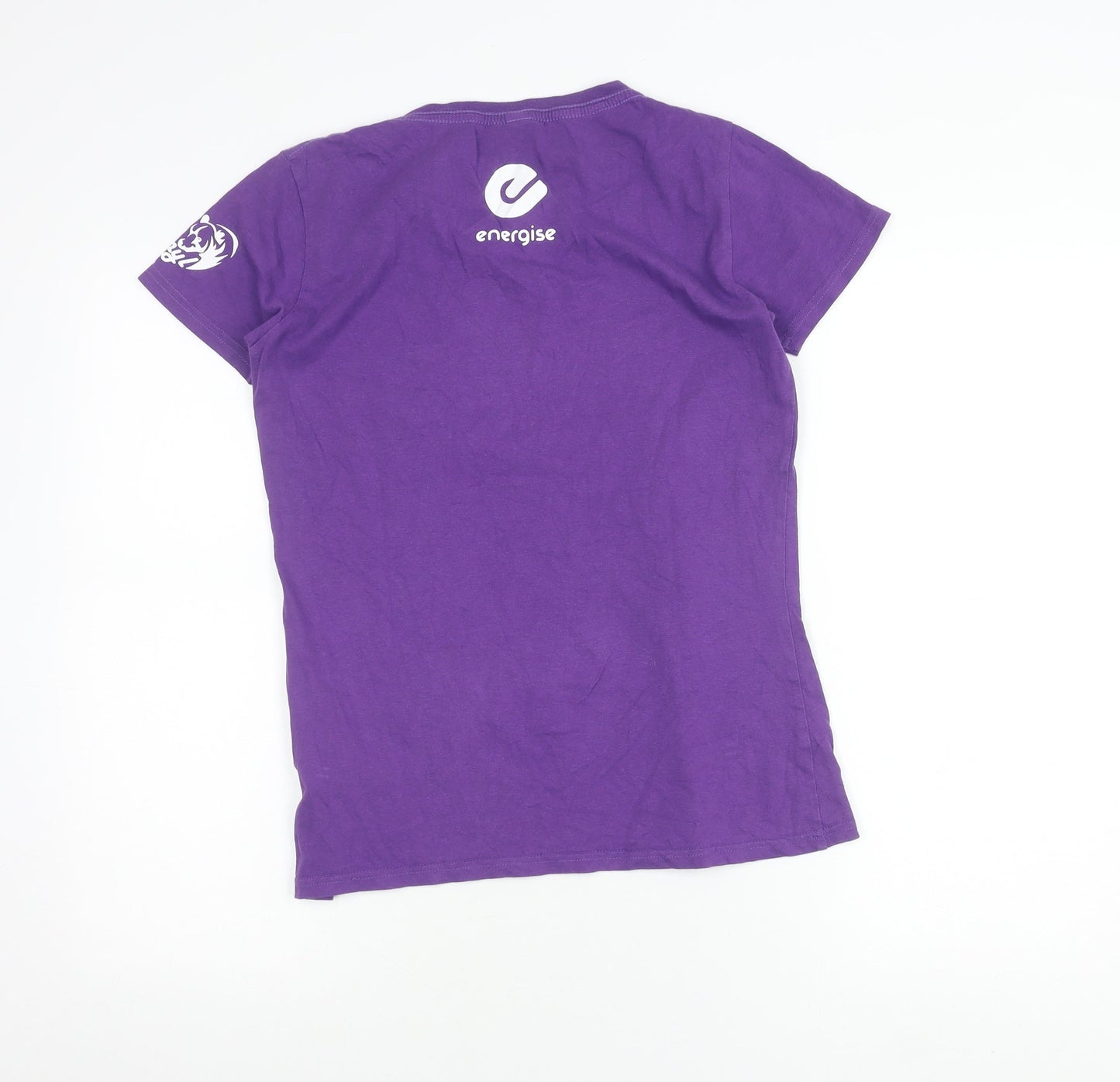 Earth Positive Womens Purple Cotton T-Shirt L Short Sleeve Crew Neck