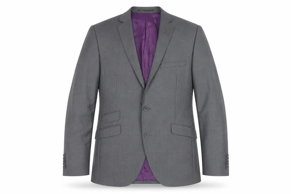 Brook Taverner Men's Grey 40R Wool Blazer Jacket Formal Notch Lapel