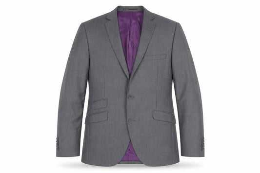 Brook Taverner Men's Grey 40R Wool Blazer Jacket Formal Notch Lapel