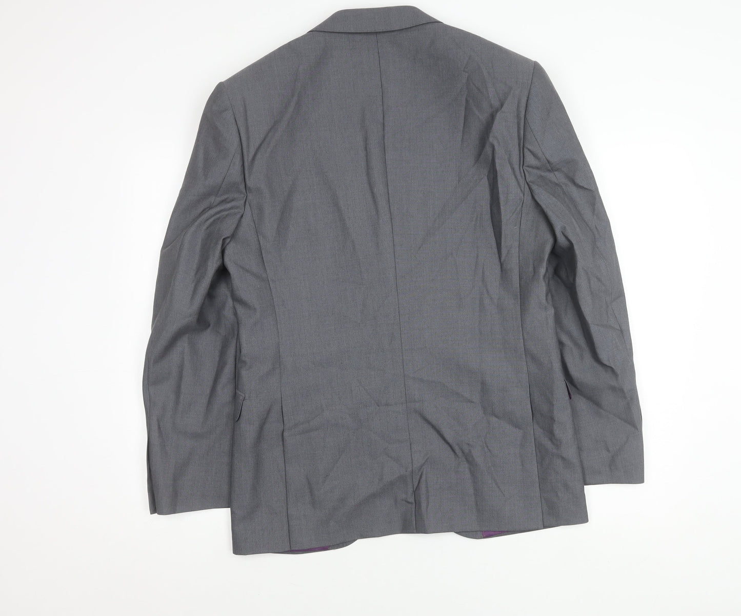 Brook Taverner Men's Grey 40R Wool Blazer Jacket Formal Notch Lapel