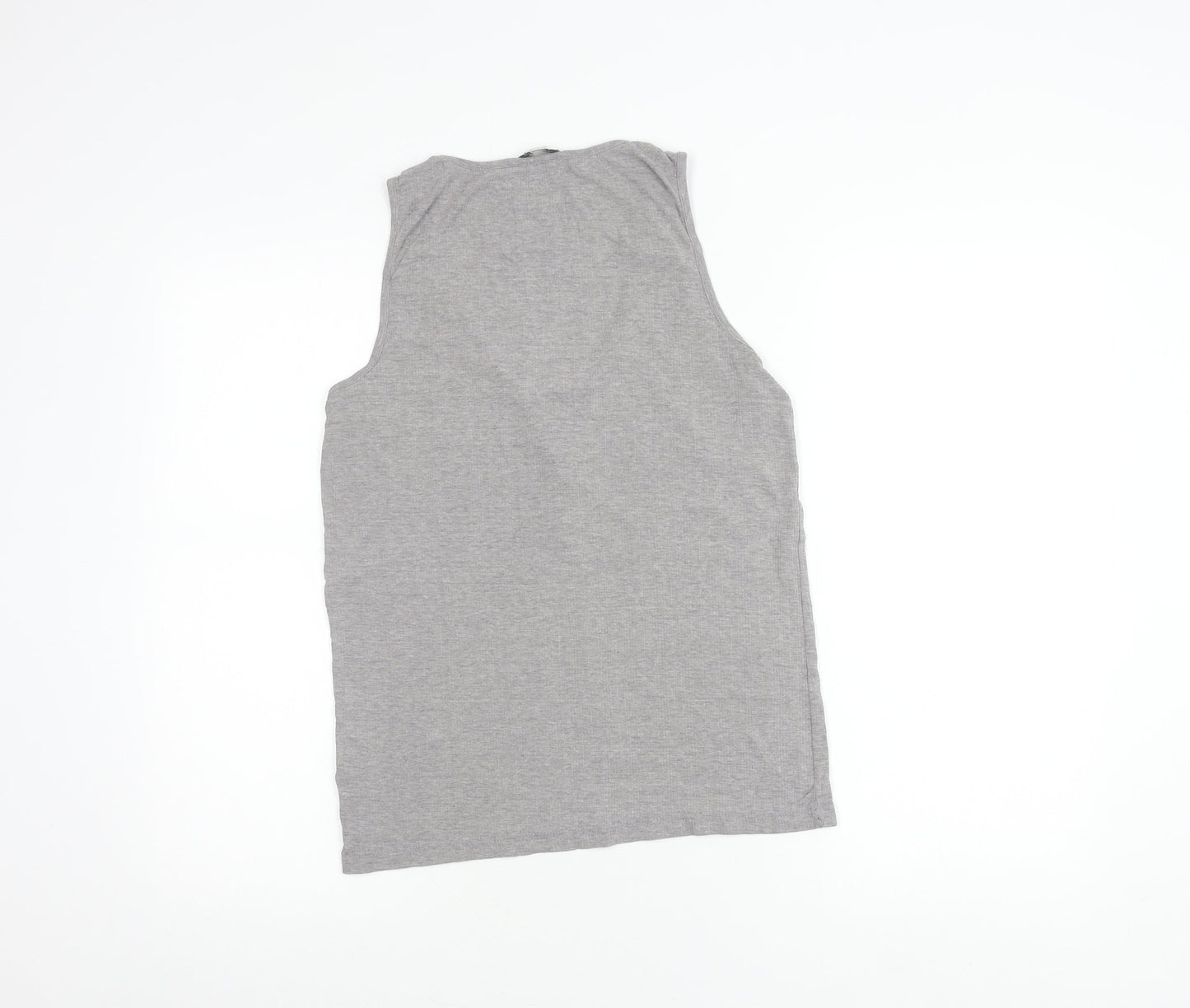 FatFace Womens Grey Tank Top UK 10 Sleeveless Scoop Neck Jersey