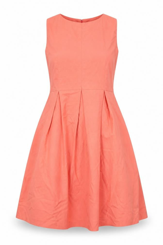 Maison Olivia Women’s Orange Cotton A-Line Sleeveless Dress Size 12