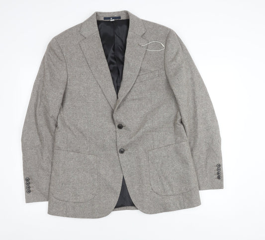 Marks and Spencer Men’s Grey Wool Blend Tweed Blazer Jacket 40” L