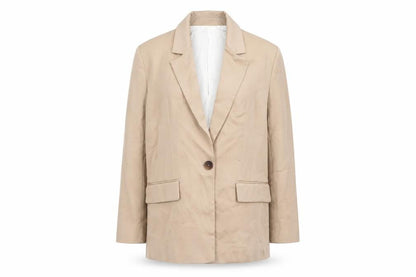 Zara Womens Beige Blazer Jacket Size S Regular Fit One Button