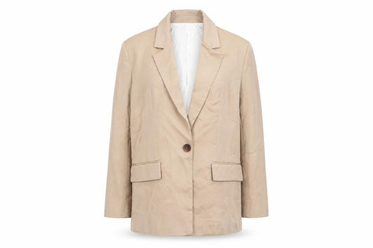 Zara Womens Beige Blazer Jacket Size S Regular Fit One Button