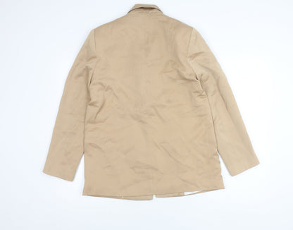 Zara Womens Beige Blazer Jacket Size S Regular Fit One Button