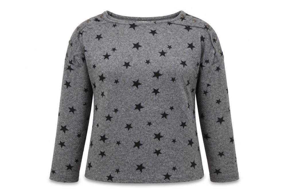 JoJo Maman Bébé Women’s Grey Star Print Pullover Jumper Size S