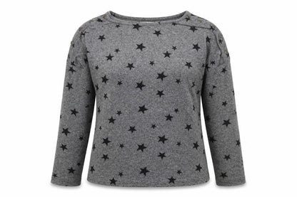 JoJo Maman Bébé Women’s Grey Star Print Pullover Jumper Size S