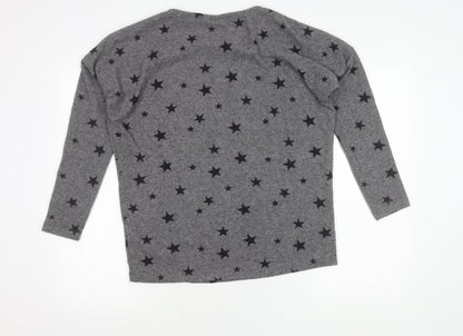 JoJo Maman Bébé Women’s Grey Star Print Pullover Jumper Size S