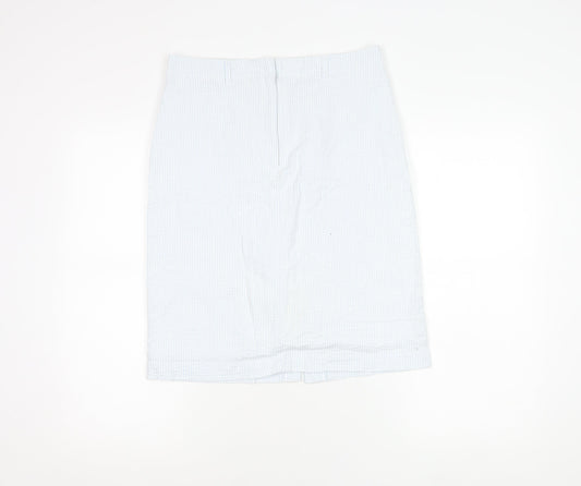 Emreco Womens White Size 12 Pencil Skirt Knee Length Cotton