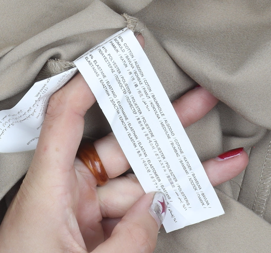 Mango Womens Beige Shift Dress Size 12 Sleeveless Workwear