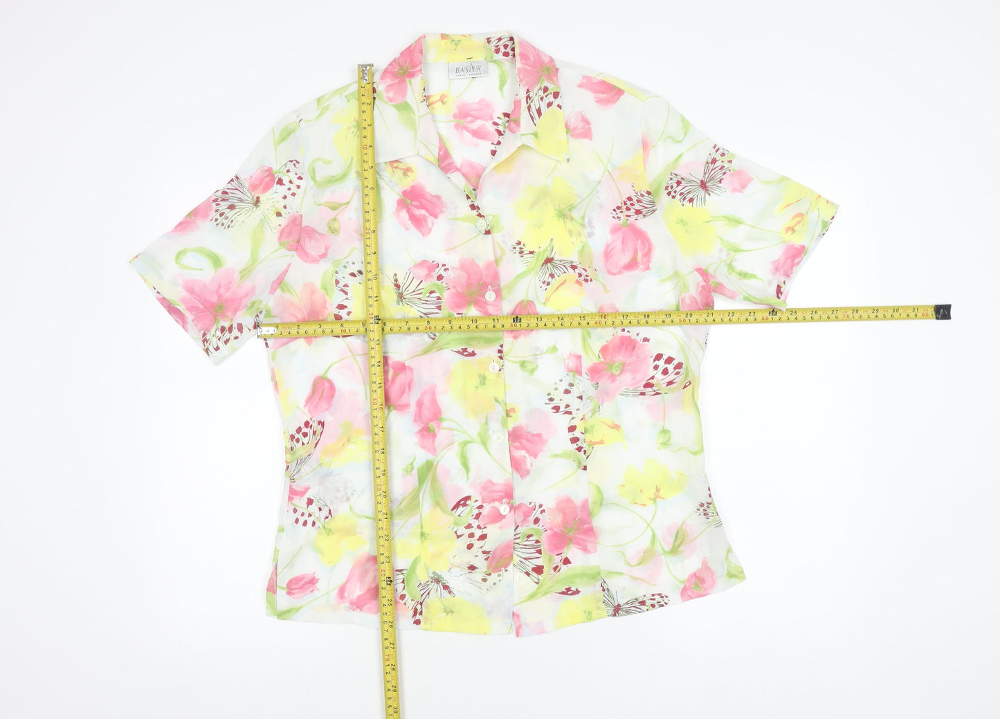Basler Womens Multicoloured Floral Button-Up Blouse Size 14