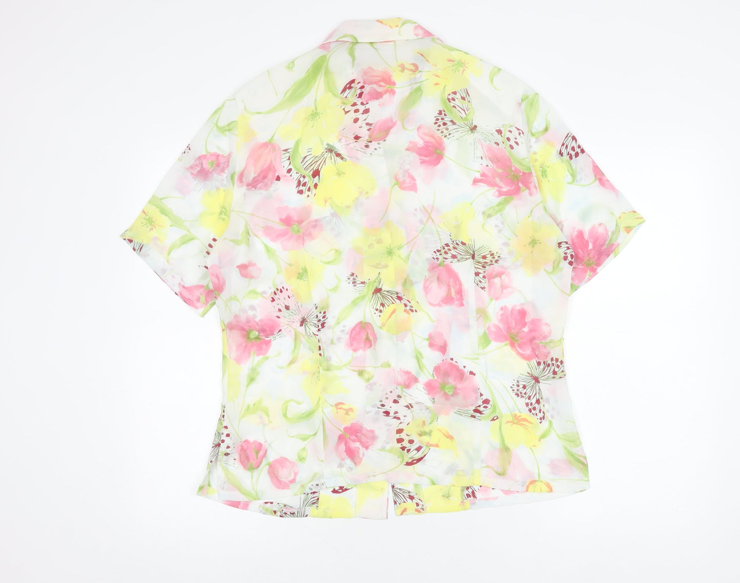 Basler Womens Multicoloured Floral Button-Up Blouse Size 14