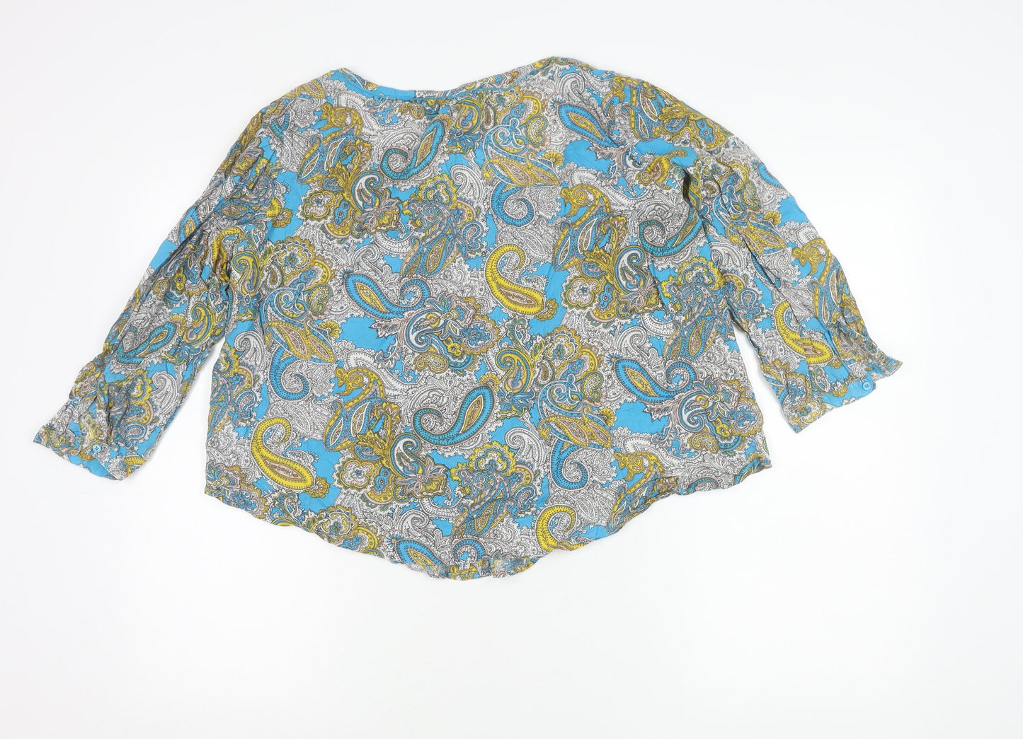 H&M Women’s Multicoloured Paisley Cotton Tunic Blouse Size 8