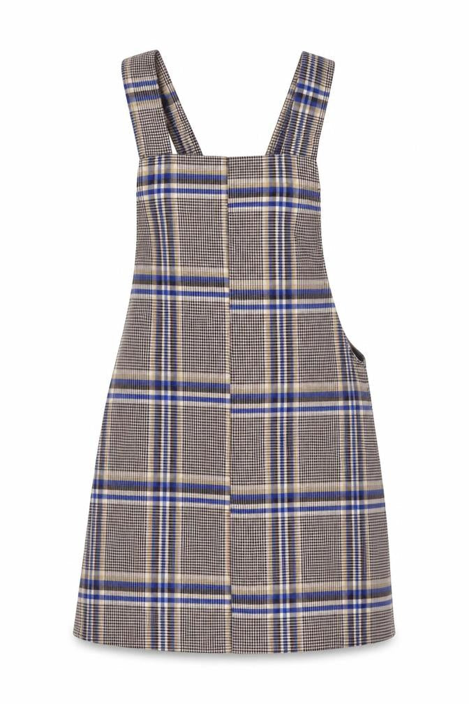 Bershka Women’s Multicoloured XS Plaid Pinafore Dress