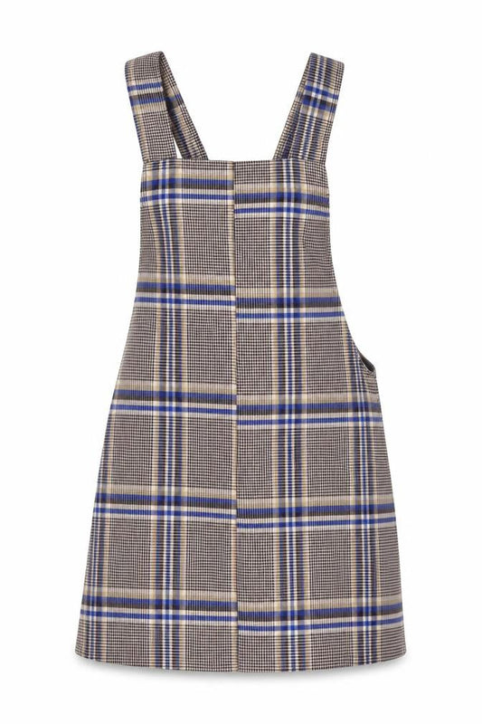 Bershka Women’s Multicoloured XS Plaid Pinafore Dress