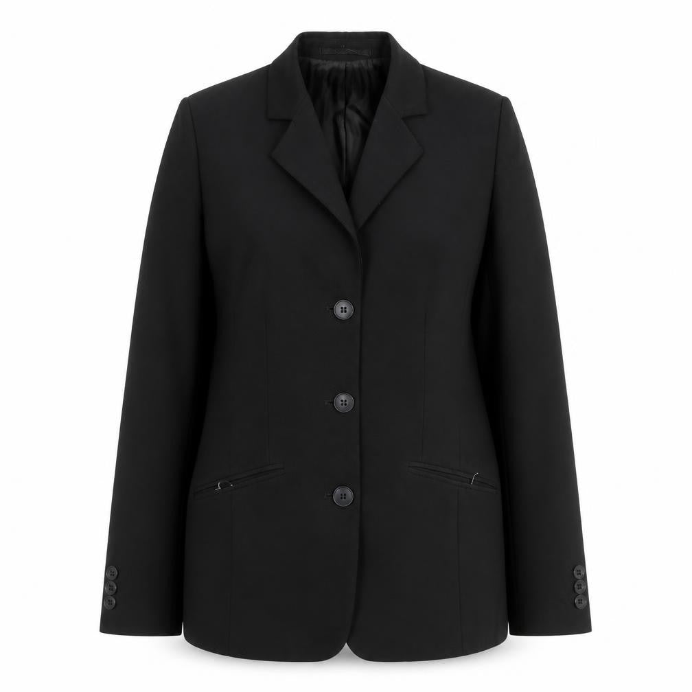 Clubclass Womens Black Wool Blend Suit Jacket UK 6 Workwear Blazer