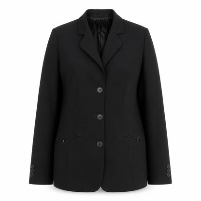 Clubclass Womens Black Wool Blend Suit Jacket UK 6 Workwear Blazer