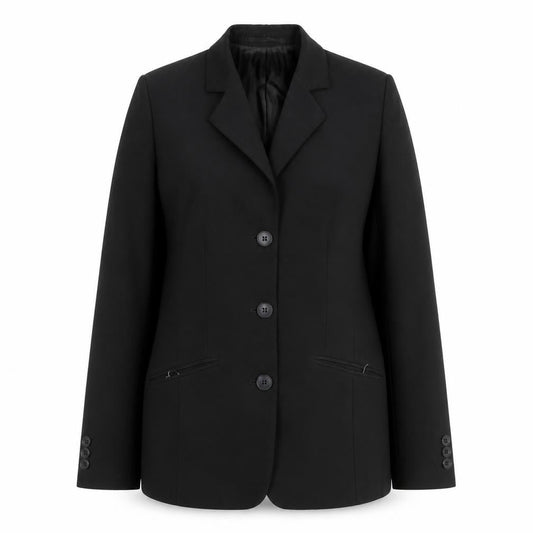 Clubclass Womens Black Wool Blend Suit Jacket UK 6 Workwear Blazer
