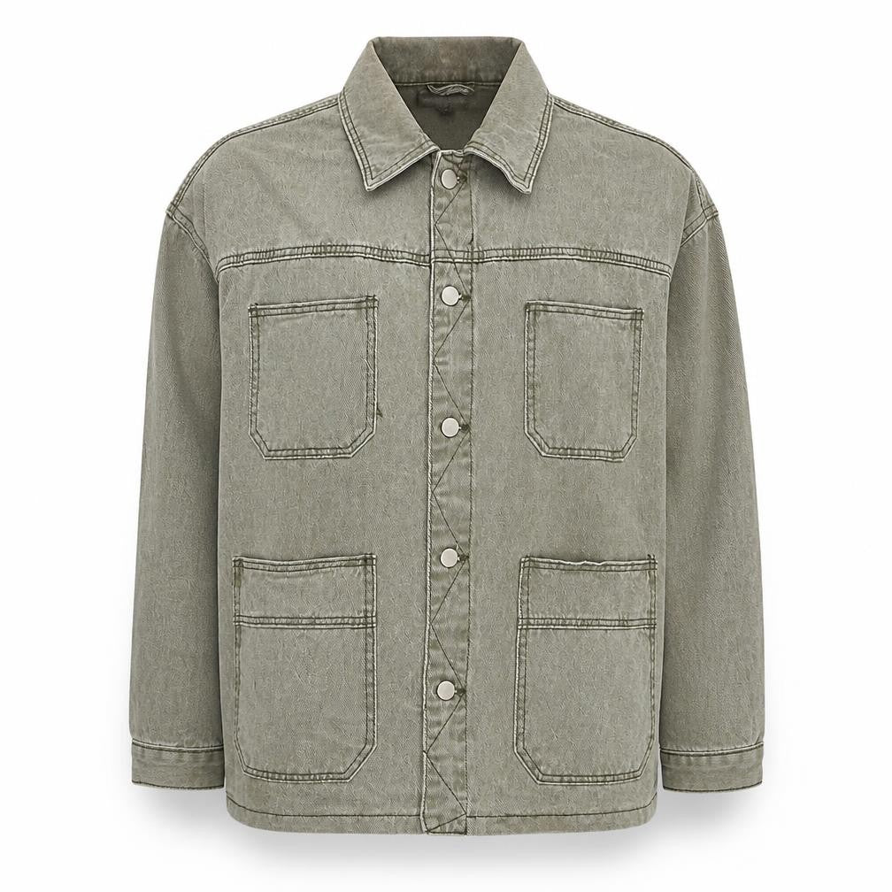 PRETTYLITTLETHING Womens Green Cotton Jacket Size 8 Button Pockets