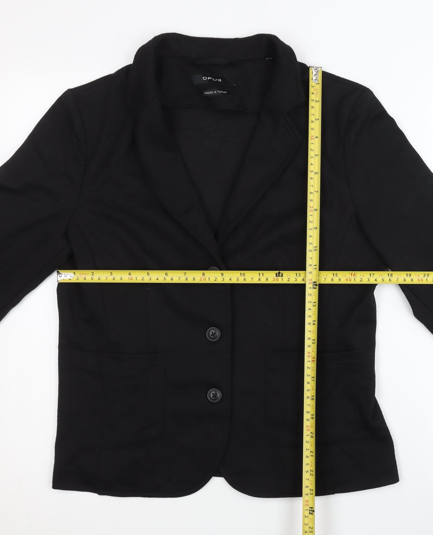 Opus Womens Black Blazer Jacket Size 12 Regular Fit Workwear