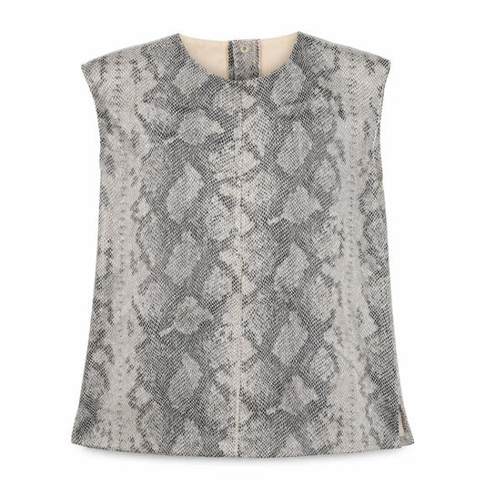Zara Women’s Grey Animal Print Sleeveless Blouse XS