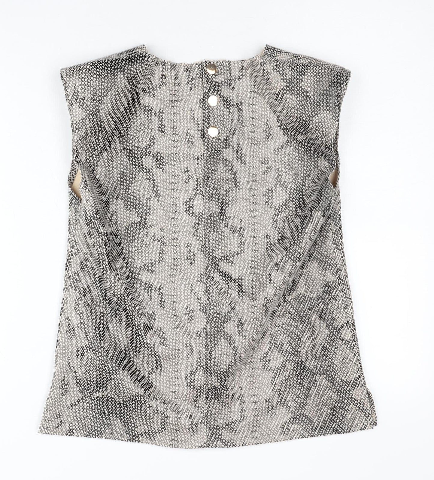 Zara Women’s Grey Animal Print Sleeveless Blouse XS