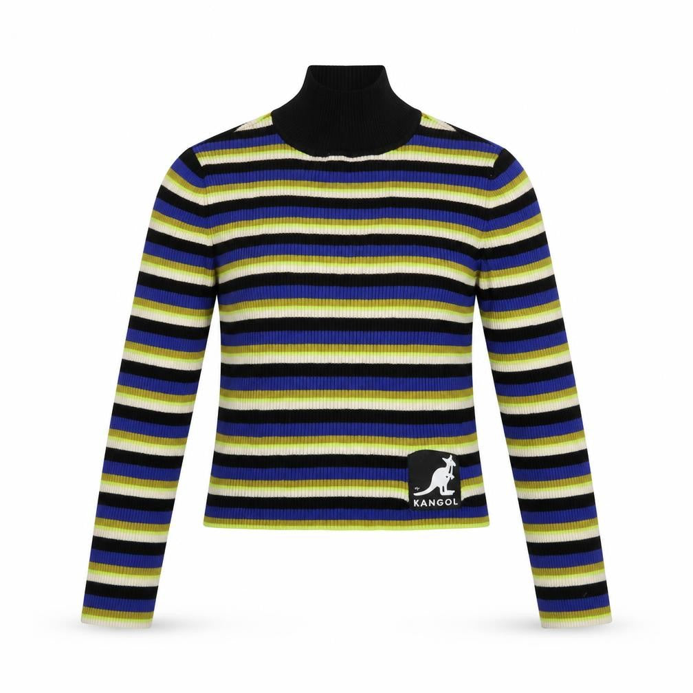 Kangol x H&M Womens Multicoloured Stripe Mock Neck Knit Jumper Size S