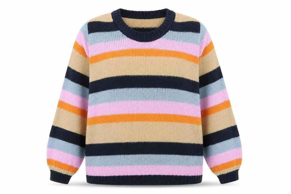 Ze-Ze Nordic Womens 3XL Multicoloured Striped Knit Jumper Pullover