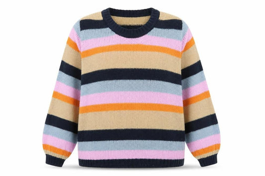 Ze-Ze Nordic Womens 3XL Multicoloured Striped Knit Jumper Pullover