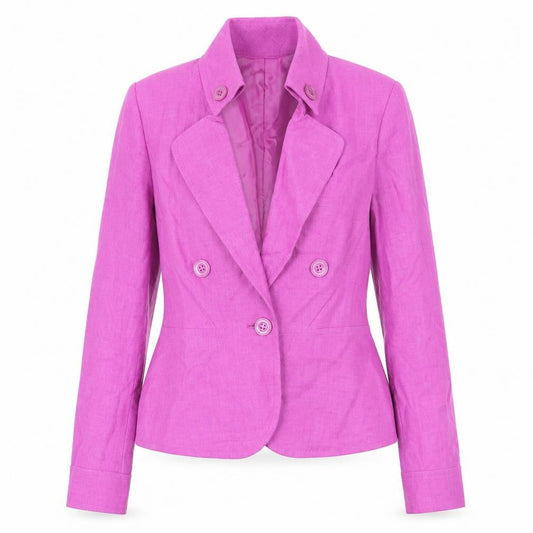 Carlisle Women’s Pink Silk Double-Breasted Blazer UK 4
