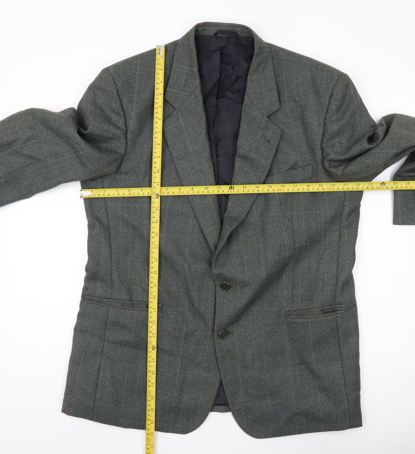 Skopes Mens Grey Striped Wool Blend Blazer Jacket 44S