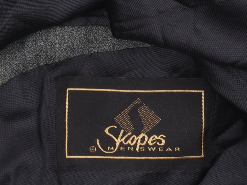 Skopes Mens Grey Striped Wool Blend Blazer Jacket 44S