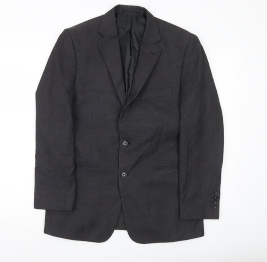 Moss Esq. Men’s Grey 38R Regular Fit 2-Button Blazer Jacket