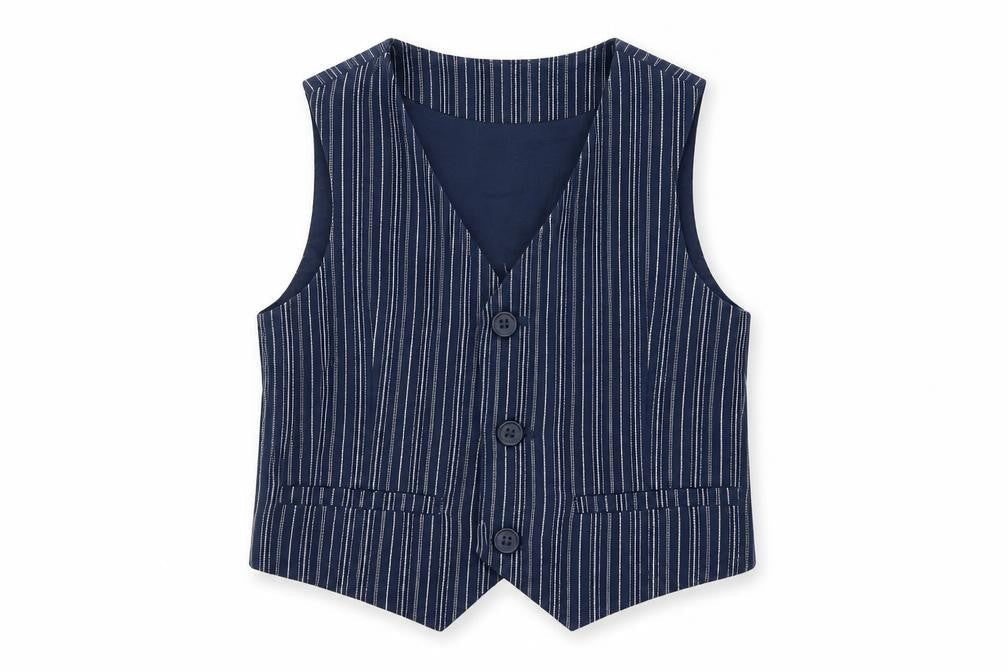 H&M Boys Blue Pinstripe Waistcoat 2-3 Years Formal Wedding Party