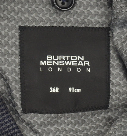 Burton Menswear Men’s Blue Check Blazer Jacket 36R Regular Fit
