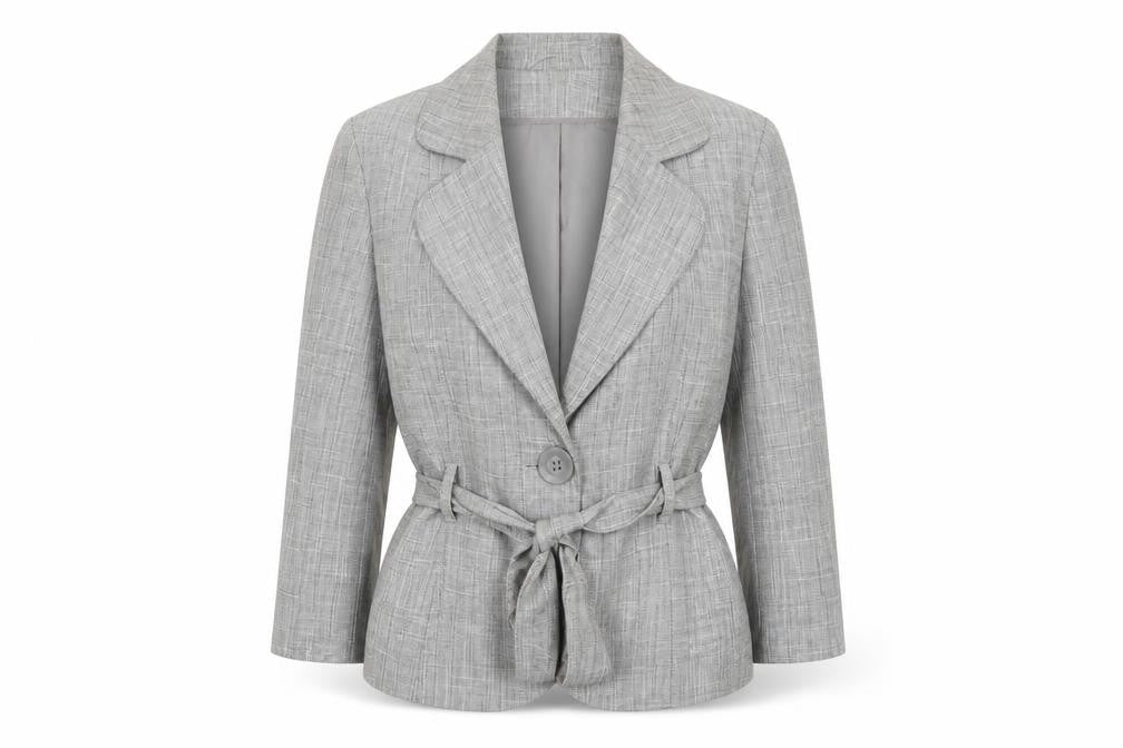 Evie Women’s Grey Belted Blazer Jacket UK 12 Workwear