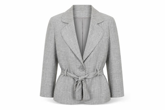 Evie Women’s Grey Belted Blazer Jacket UK 12 Workwear
