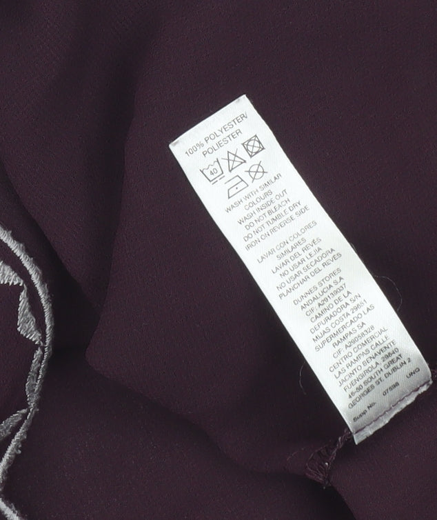 Savida Women Purple Camisole Tank Top Size 10 Polyester Embroidered