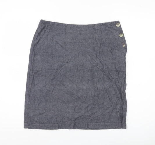 Nomads Women’s Grey Cotton Straight Pencil Skirt Size 12