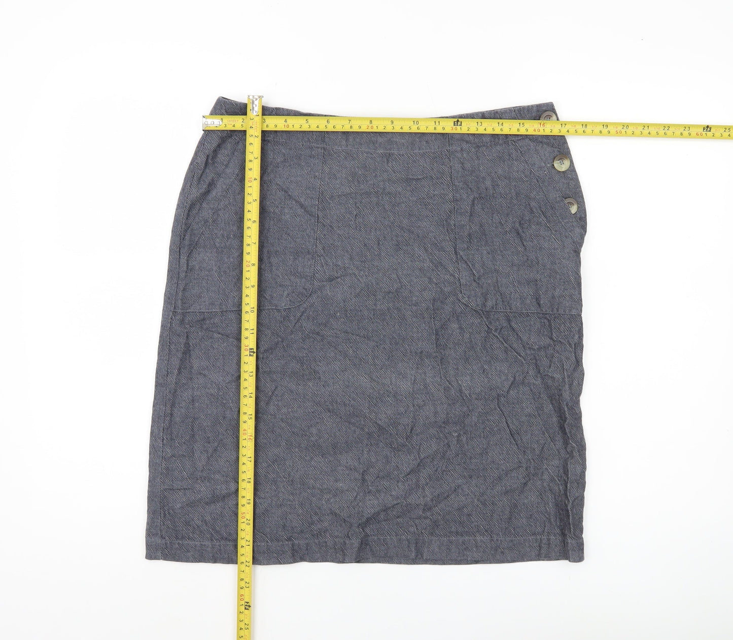 Nomads Women’s Grey Cotton Straight Pencil Skirt Size 12