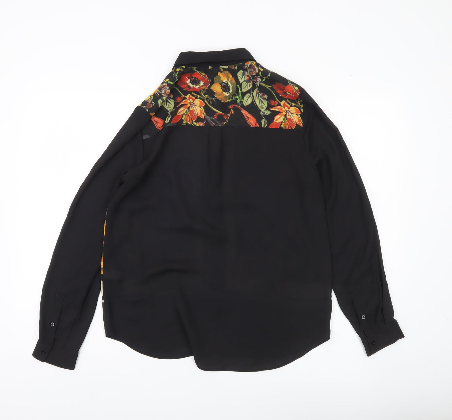 Next Women’s Black Floral Long Sleeve Tunic Blouse UK 10