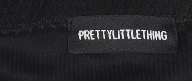 PrettyLittleThing Women’s Black Lace Ruffle High Rise Pencil Skirt Size 6