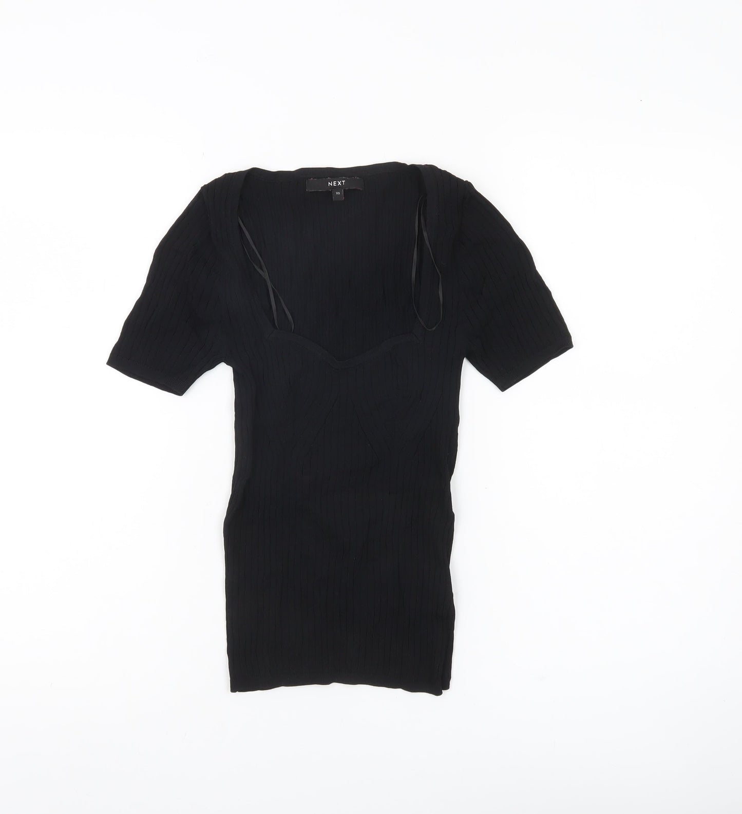 Next Women’s Black XS Slim Fit Sweetheart Knit Top