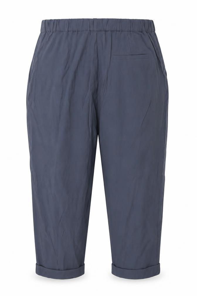 Oasis Womens Blue Cropped Tapered Trousers Size 14 UK Viscose Blend