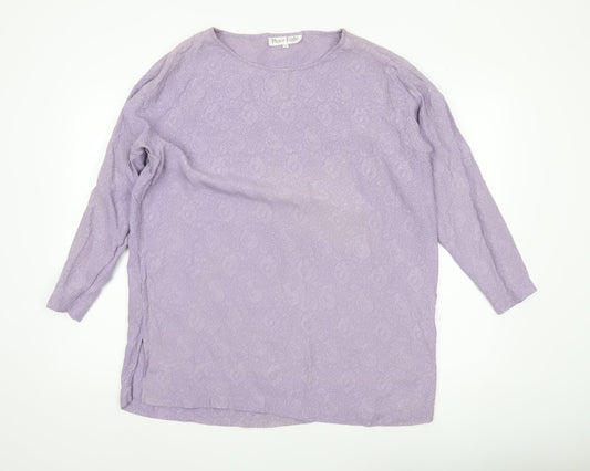 Phase Eight Women’s Purple Silk Tunic Blouse Long Sleeve S