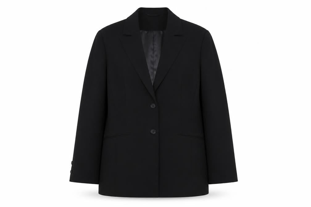 Essentials Womens Black Size 16 Regular Fit Two-Button Suit Jacket